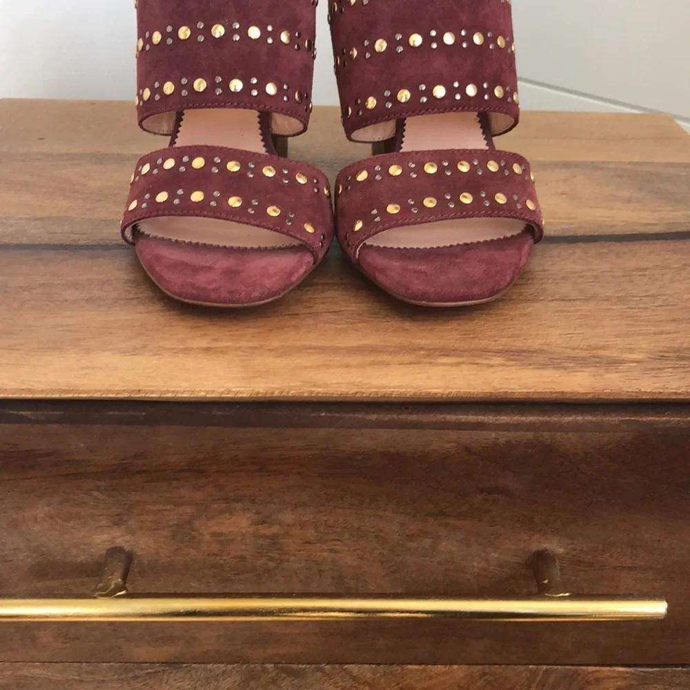 New J. Crew Made in Italy Leather Block heel Sandals. - Picture 5 of 17